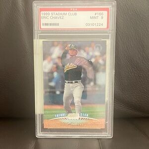 1999 Stadium Club Eric Chavez Baseball Card PSA 9